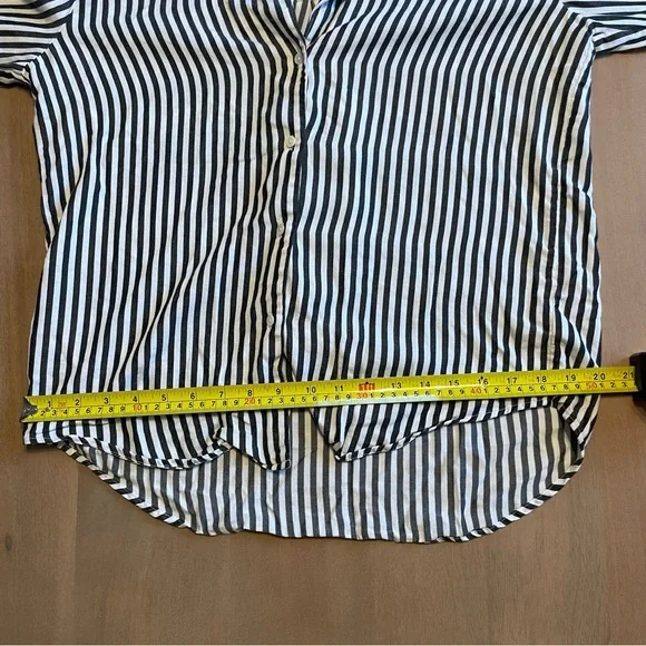PAIGE Elora Stripe Button-Down Black and White Blouse - Picture 11 of 12